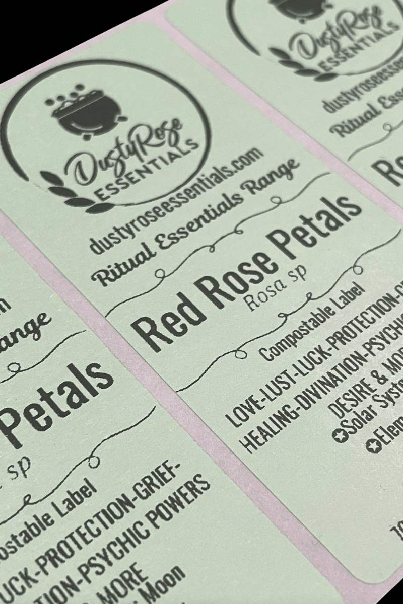 DRE Ritual Essentials Range: Hibiscus Flower 10 grams - plain compostable label - Dusty Rose Essentials