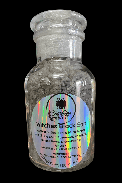 DRE Witches Black Salt in Glass Apothecary 125ml Bottle - Dusty Rose Essentials