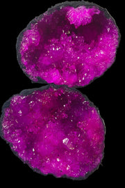 Dyed Hot Pink Cracked Geode Pair (b) - Dusty Rose Essentials