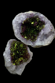 Dyed Pink with Gold Cracked Geode Pair (a) - Dusty Rose Essentials