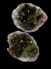 Dyed Pink with Gold Cracked Geode Pair (b) - Dusty Rose Essentials