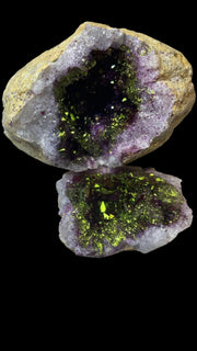 Dyed Pink with Gold Cracked Geode Pair (D) - Dusty Rose Essentials