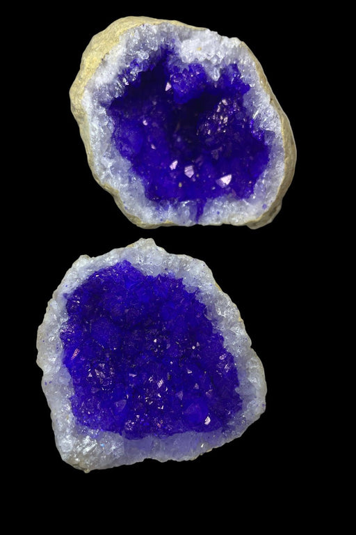 Dyed Purple Cracked Geode Pair (a) - Dusty Rose Essentials