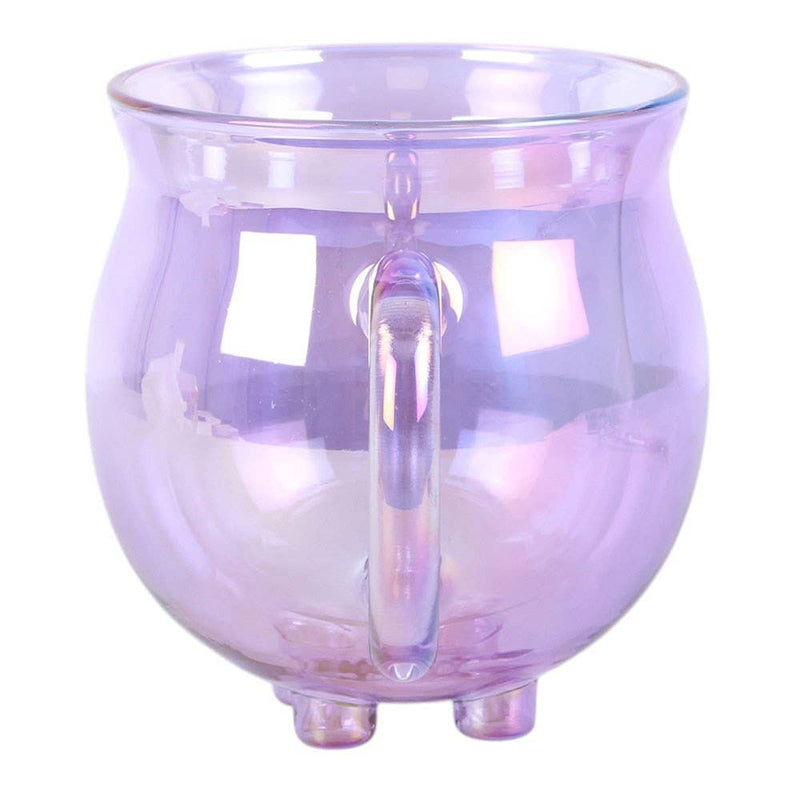 Purple Double Walled Glass Cauldron Mug with Spoon PRE-ORDER