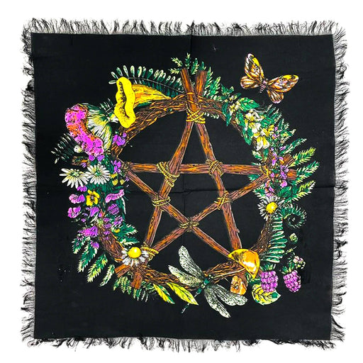 Floral Pentacle Altar Cloth size 24 x 24 in. - Dusty Rose Essentials