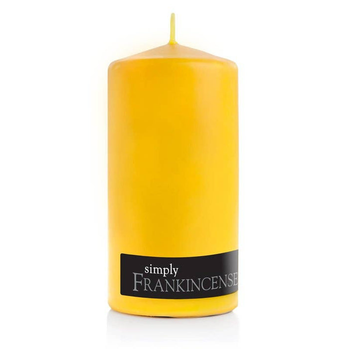 Frankincense Yellow Pillar Candle - Dusty Rose Essentials