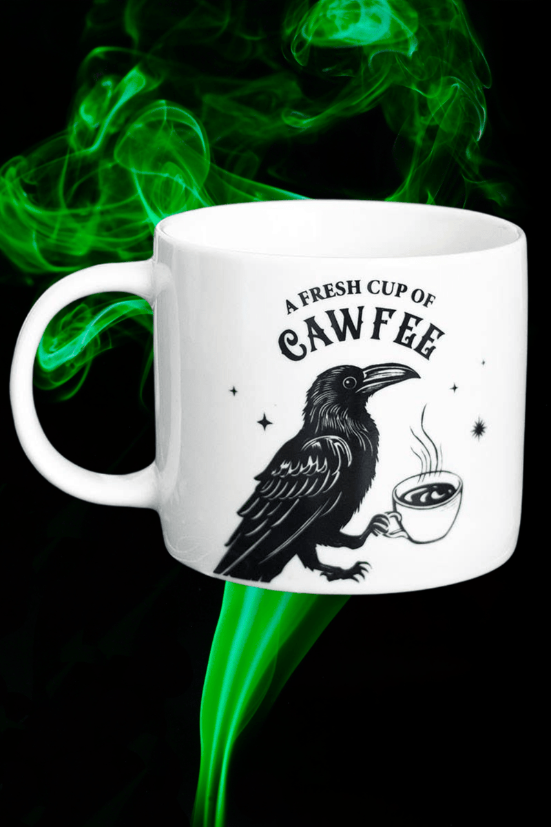 Fresh Cup of Cawfee Raven Mug - Dusty Rose Essentials