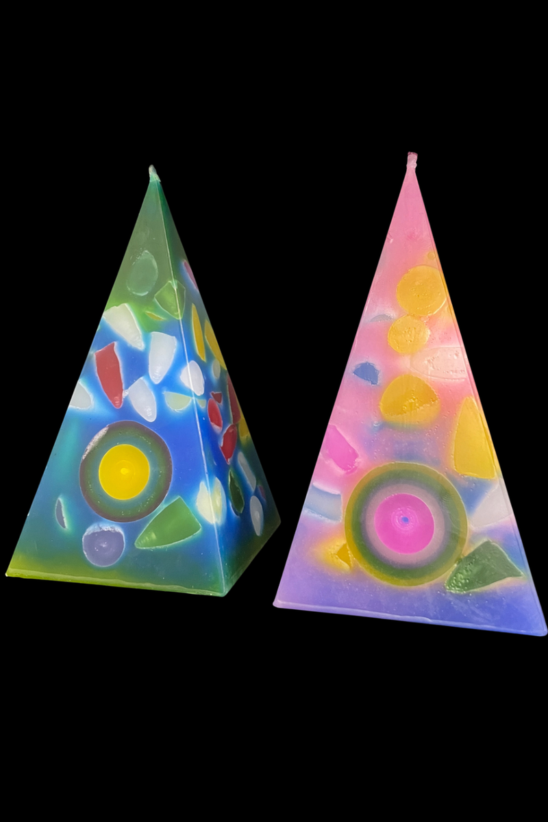 Funky Pyramid Candle | Nag Champa | 15 Hour - Dusty Rose Essentials