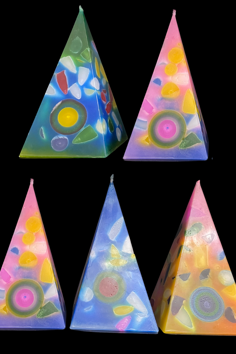 Funky Pyramid Candle | Nag Champa | 15 Hour - Dusty Rose Essentials