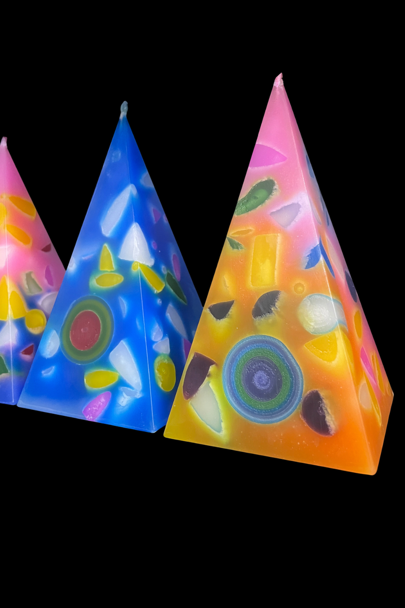 Funky Pyramid Candle | Nag Champa | 15 Hour - Dusty Rose Essentials