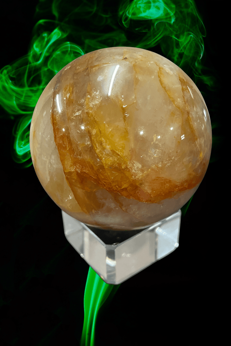 Golden Healer Sphere ≈397 Grams - Dusty Rose Essentials