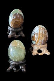 Green Onyx 2 x 3 inch Egg - Dusty Rose Essentials