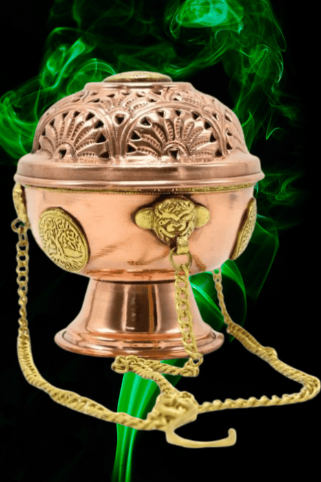 Hanging Copper Tree of Life Censer Burner - Dusty Rose Essentials