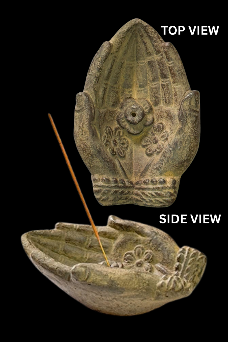 Stone-Look Hands Incense Holder