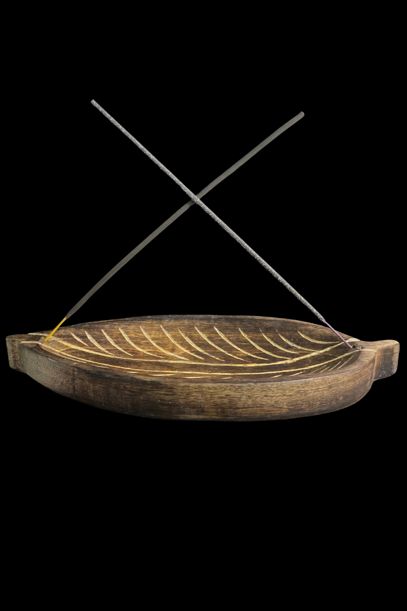 Wooden Leaf Incense Holder