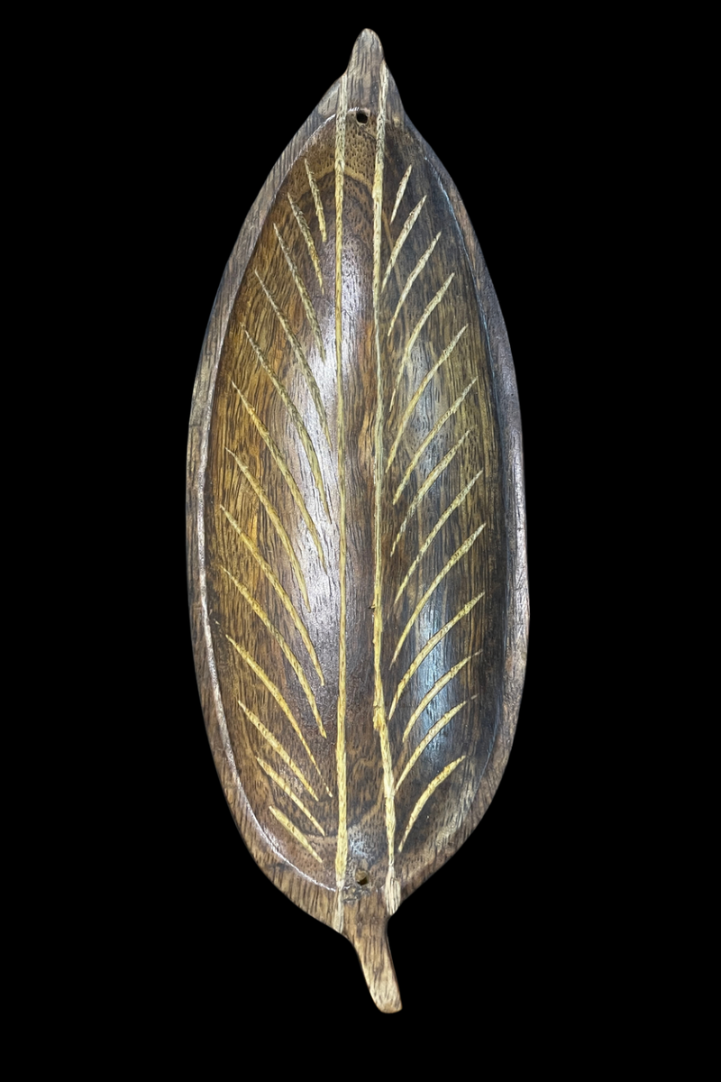 Wooden Leaf Incense Holder