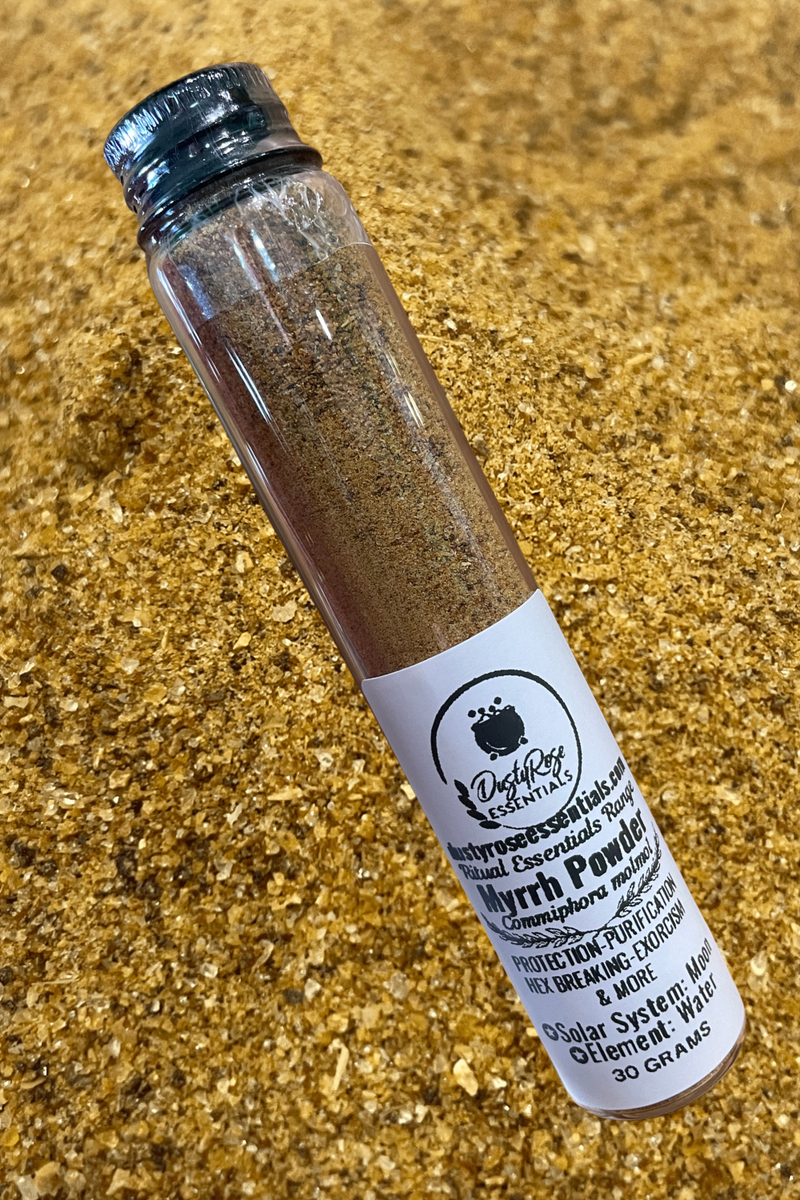 DRE Ritual Essentials Range: Myrrh Resin POWDER 30 Grams in Glass Jar