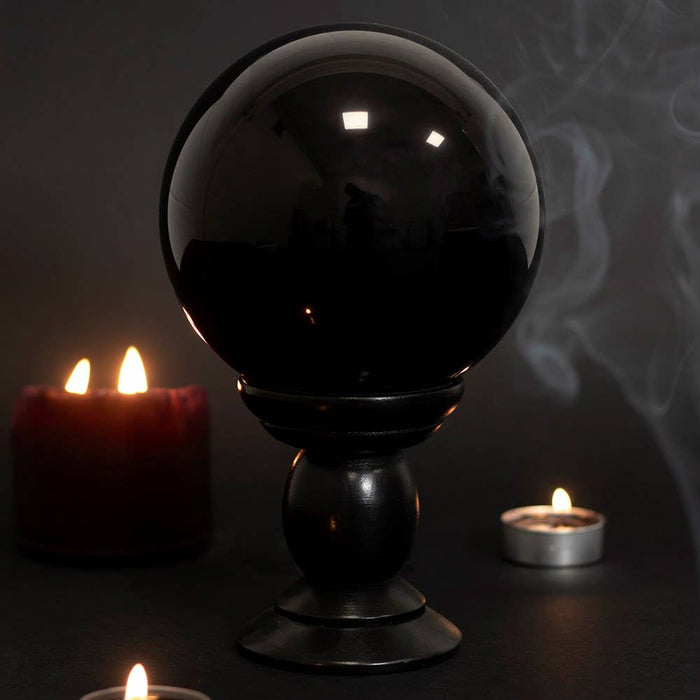 Large Black Crystal Ball on Stand - Dusty Rose Essentials