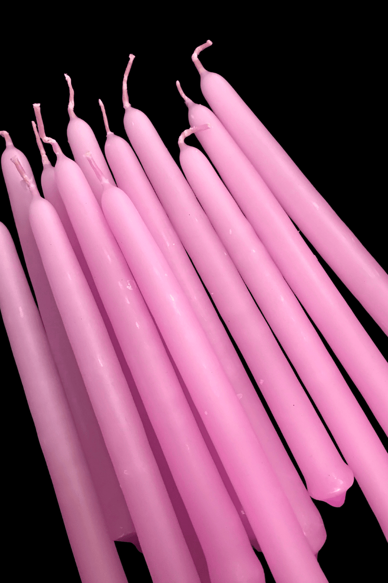Light Pink Individual Tiny Taper Spell Candle 2 Hour Burn - Dusty Rose Essentials
