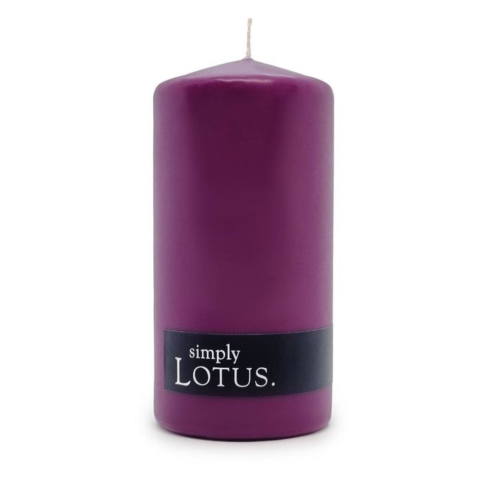 Lotus Purple Pillar Candle - Dusty Rose Essentials