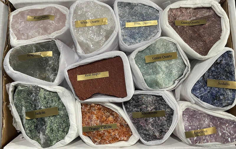 Mixed Box of Raw Crystals - Dusty Rose Essentials