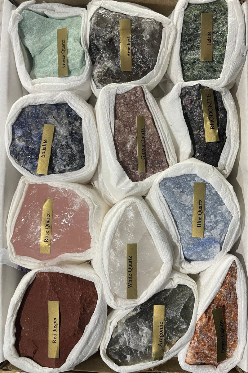 Mixed Box of Raw Crystals - Dusty Rose Essentials
