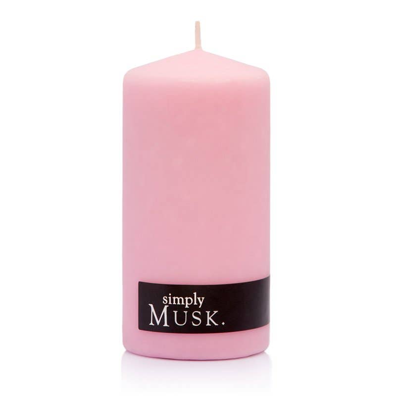 Musk Pink Pillar Candle - Dusty Rose Essentials