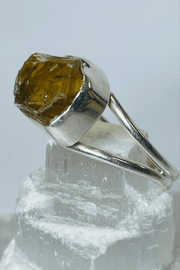 Natural Citrine Set in Sterling Silver Ring - Dusty Rose Essentials