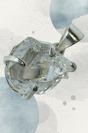 Natural Herkimer Diamond Set in Sterling Silver Pendant - Dusty Rose Essentials