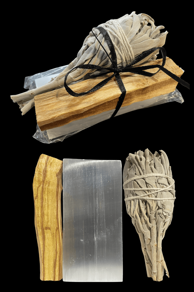 Palo Santo, White Sage, & Selenite Cleansing Kit - Dusty Rose Essentials
