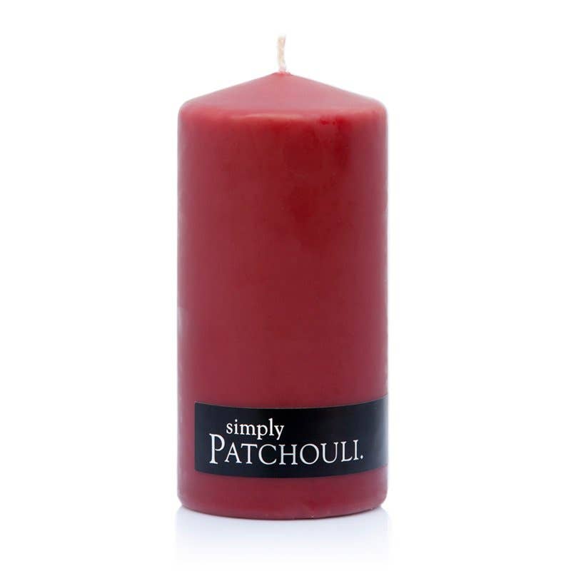 Patchouli Red Pillar Candle - Dusty Rose Essentials
