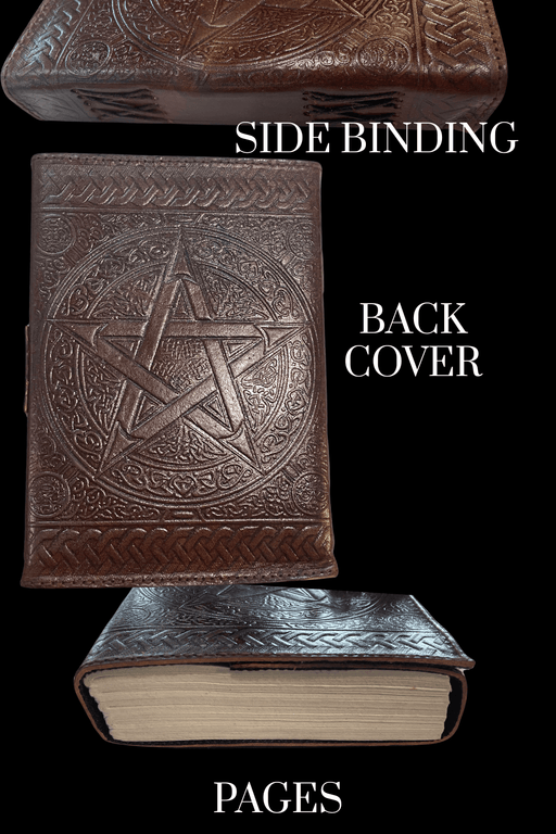 Pentacle Leather Journal w/ latch lock - Dusty Rose Essentials