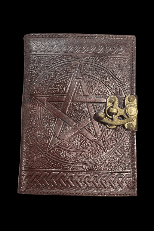 Pentacle Leather Journal w/ latch lock - Dusty Rose Essentials