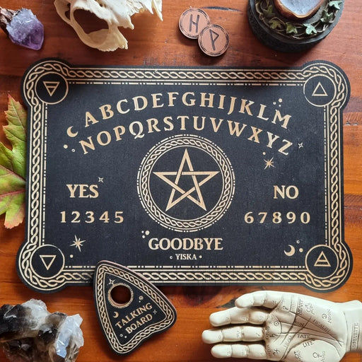 Pentacle Spirit Board (Ouija) With Talking Board Planchette Set - Dusty Rose Essentials