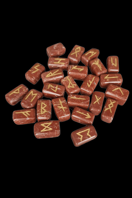 Red Jasper Crystal Rune Set (Rectangle) - Dusty Rose Essentials