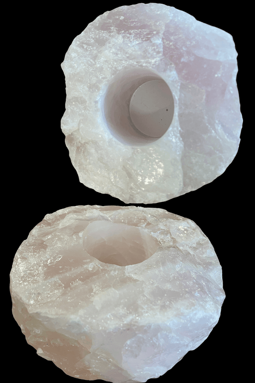 Rose Quartz Crystal Tealight Candle Holder - Dusty Rose Essentials