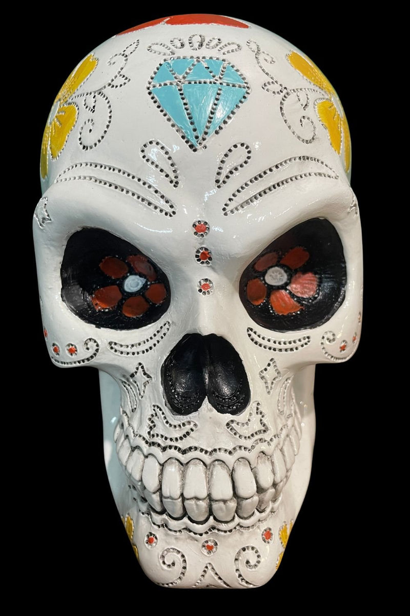 Rustic Painted Sugar Skull 16cm - Dusty Rose Essentials