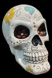 Rustic Painted Sugar Skull 16cm - Dusty Rose Essentials