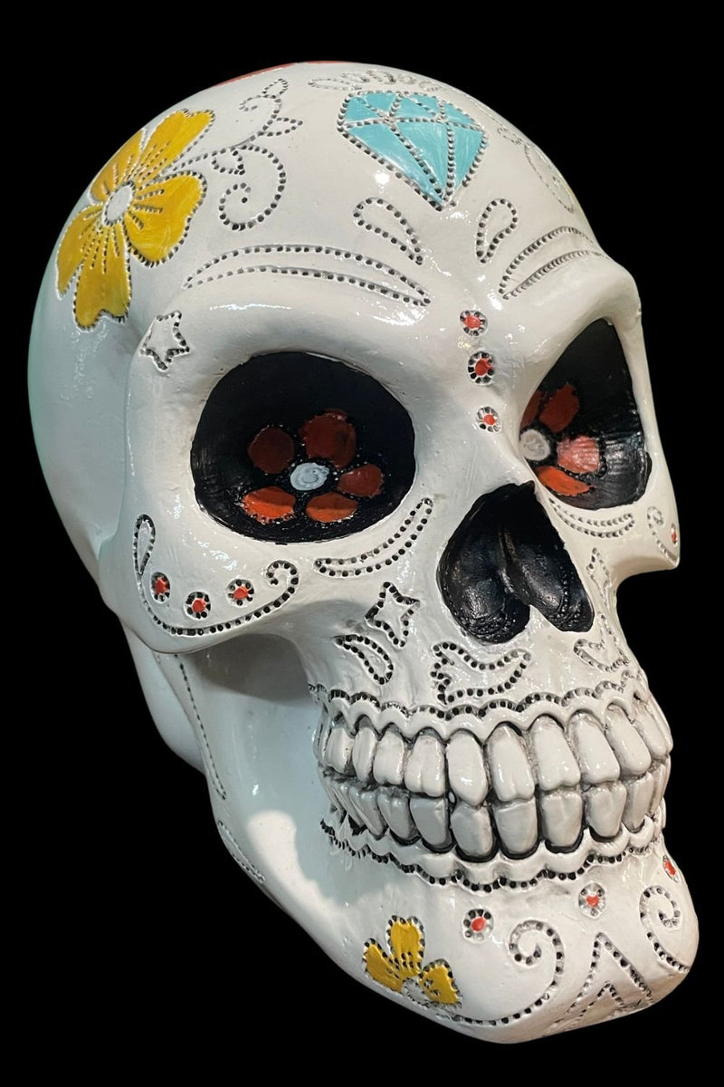 Rustic Painted Sugar Skull 16cm - Dusty Rose Essentials