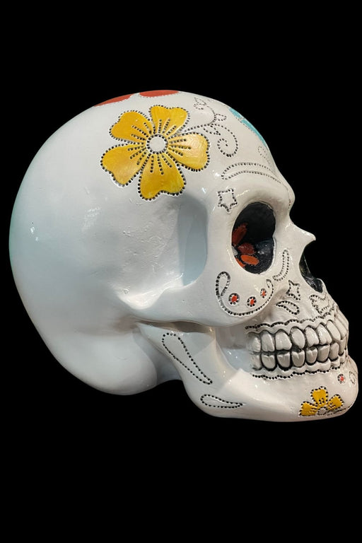 Rustic Painted Sugar Skull 16cm - Dusty Rose Essentials