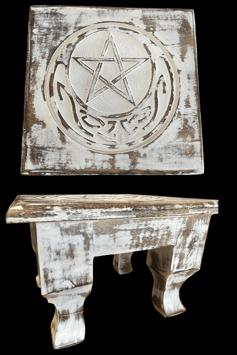 Rustic White Altar Table 31 x 30 x 20 cm - Dusty Rose Essentials
