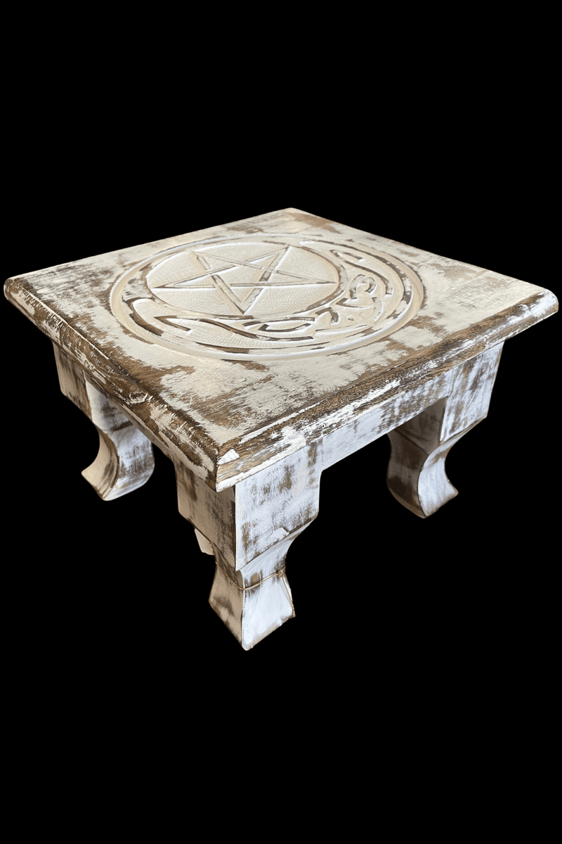 Rustic White Altar Table 31 x 30 x 20 cm - Dusty Rose Essentials
