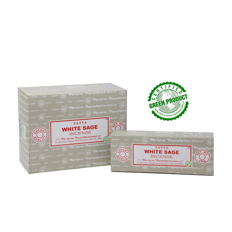 Satya White Sage Incense Sticks 250-Gram Bulk Pack