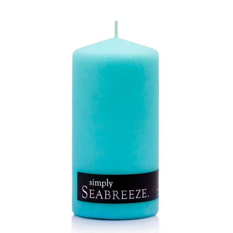 Seabreeze Light Blue Pillar Candle - Dusty Rose Essentials