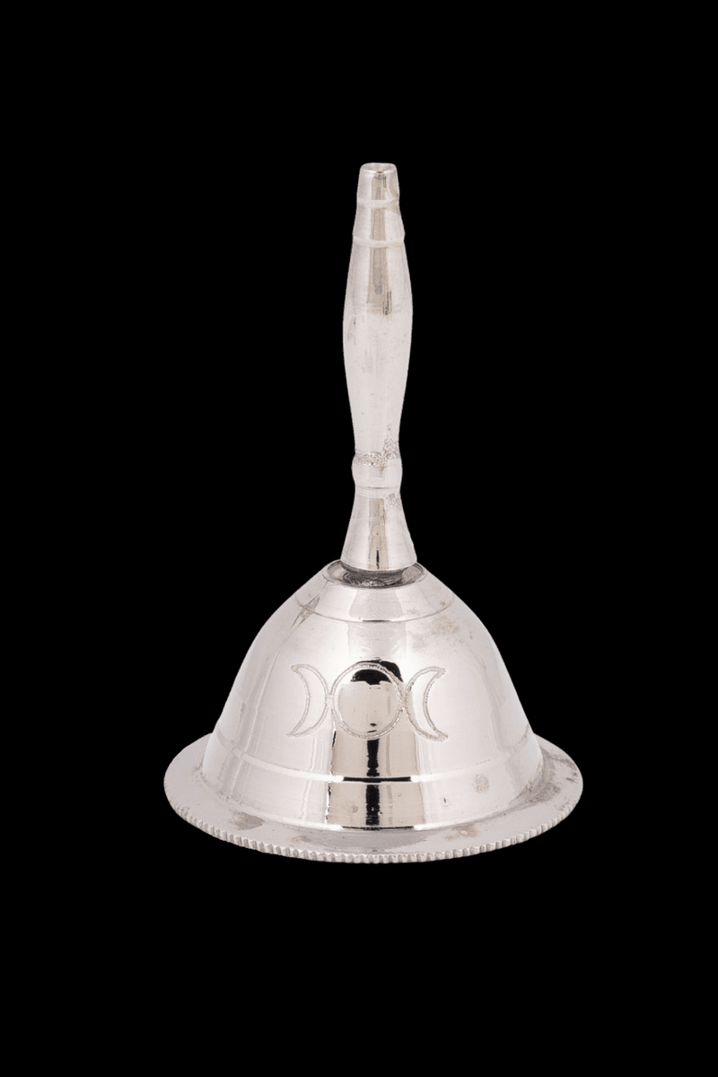 SECONDS Triple Moon Altar Bell ~ Silver Tone - Dusty Rose Essentials