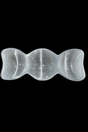 Selenite (Satin Spar) Triple Moon Dish - 21.5cm L - Dusty Rose Essentials