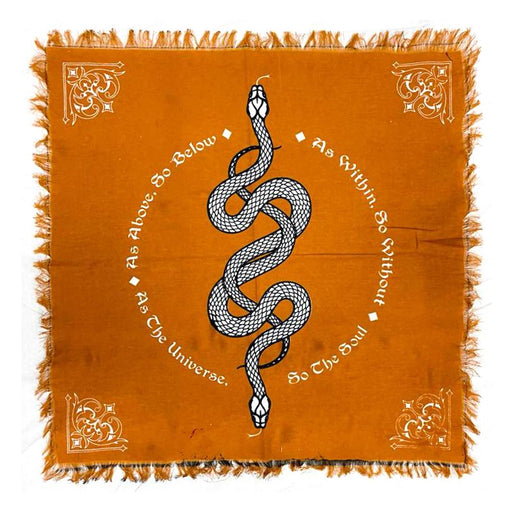 Serpent Altar Cloth Orange (24 x 24 in.) - Dusty Rose Essentials