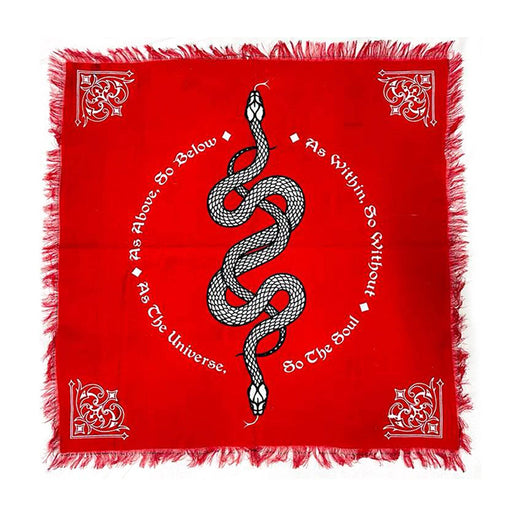 Serpent Altar Cloth RED (18 x 18 in.) - Dusty Rose Essentials