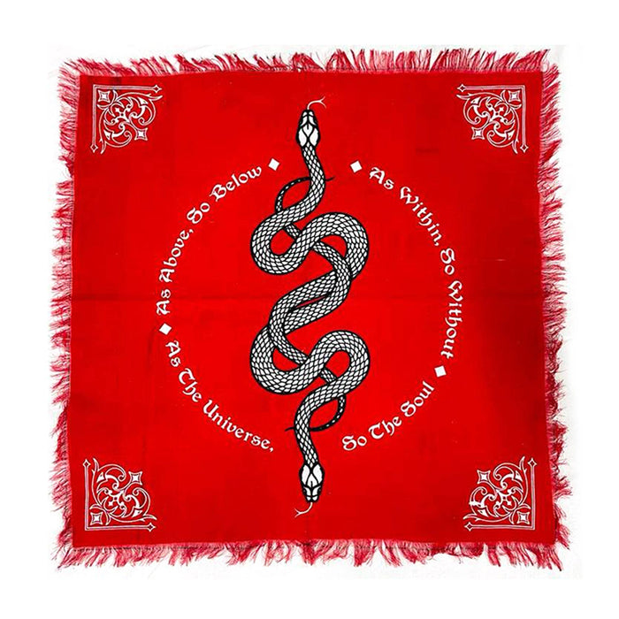 Serpent Altar Cloth RED (18 x 18 in.) - Dusty Rose Essentials