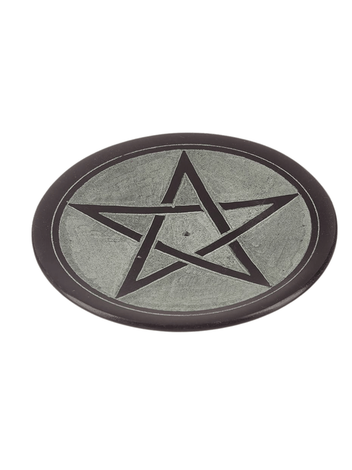 Soapstone Incense Cone Holder ~ Pentacle - Dusty Rose Essentials